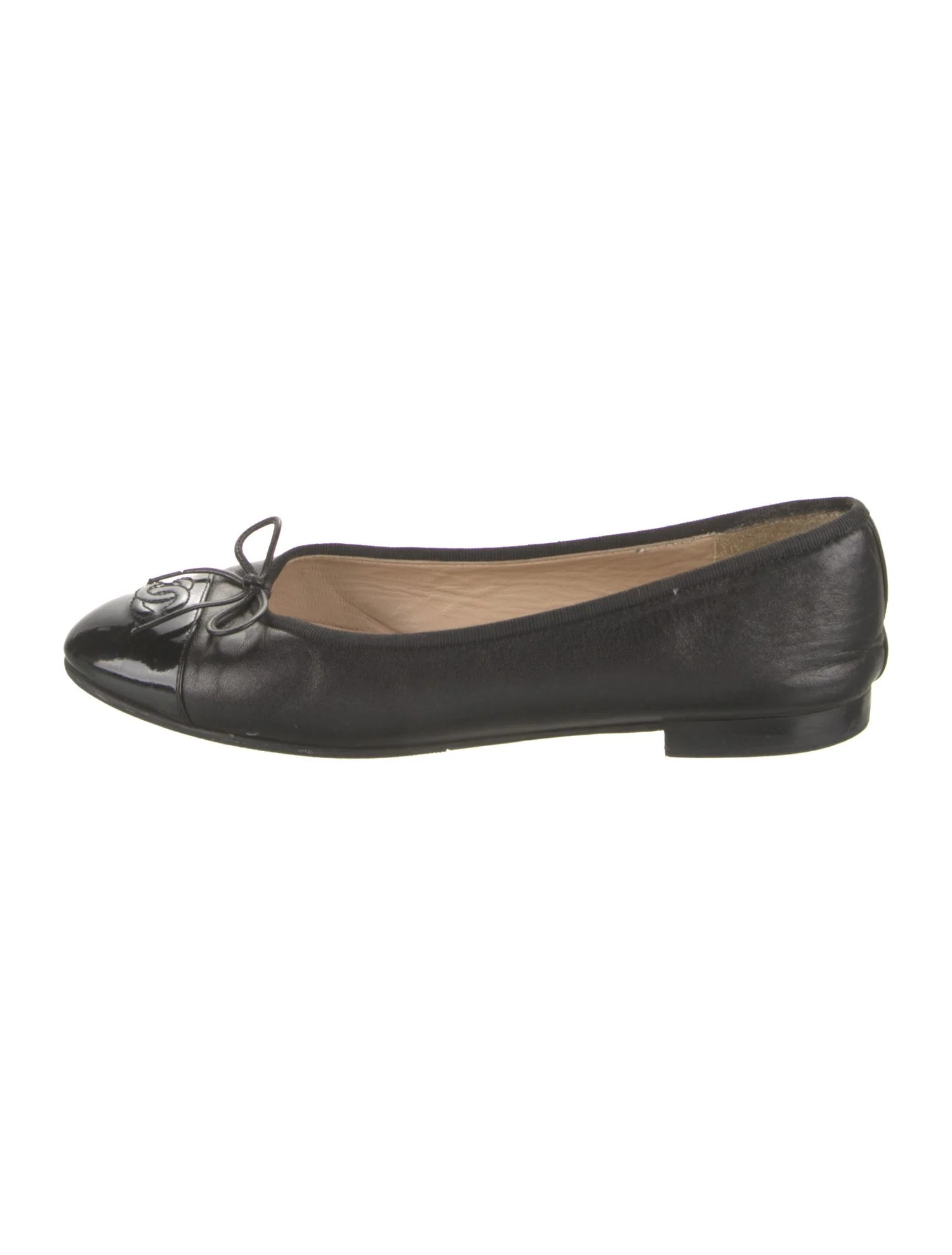 Leather Bow Accents Ballet Flats | The RealReal