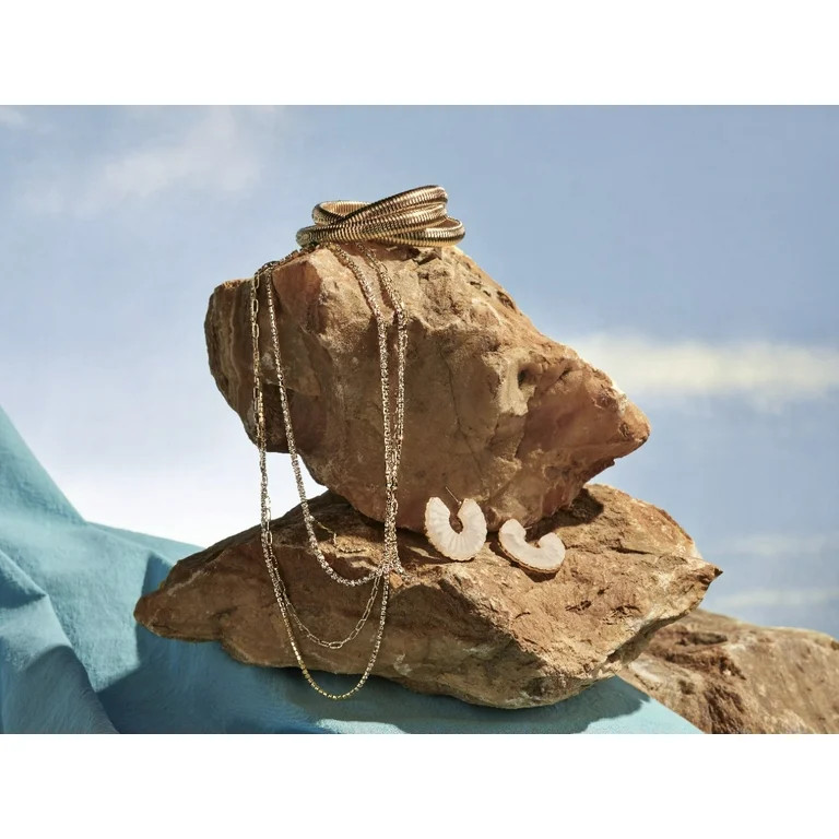 Time and Tru Women's Gold-Tone Twist Bangle Bracelet, 1 Piece | Walmart (US)