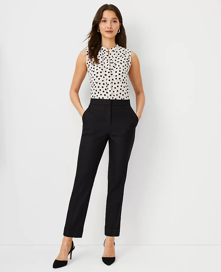 The High Waist Ankle Pant in Linen Blend | Ann Taylor | Ann Taylor (US)