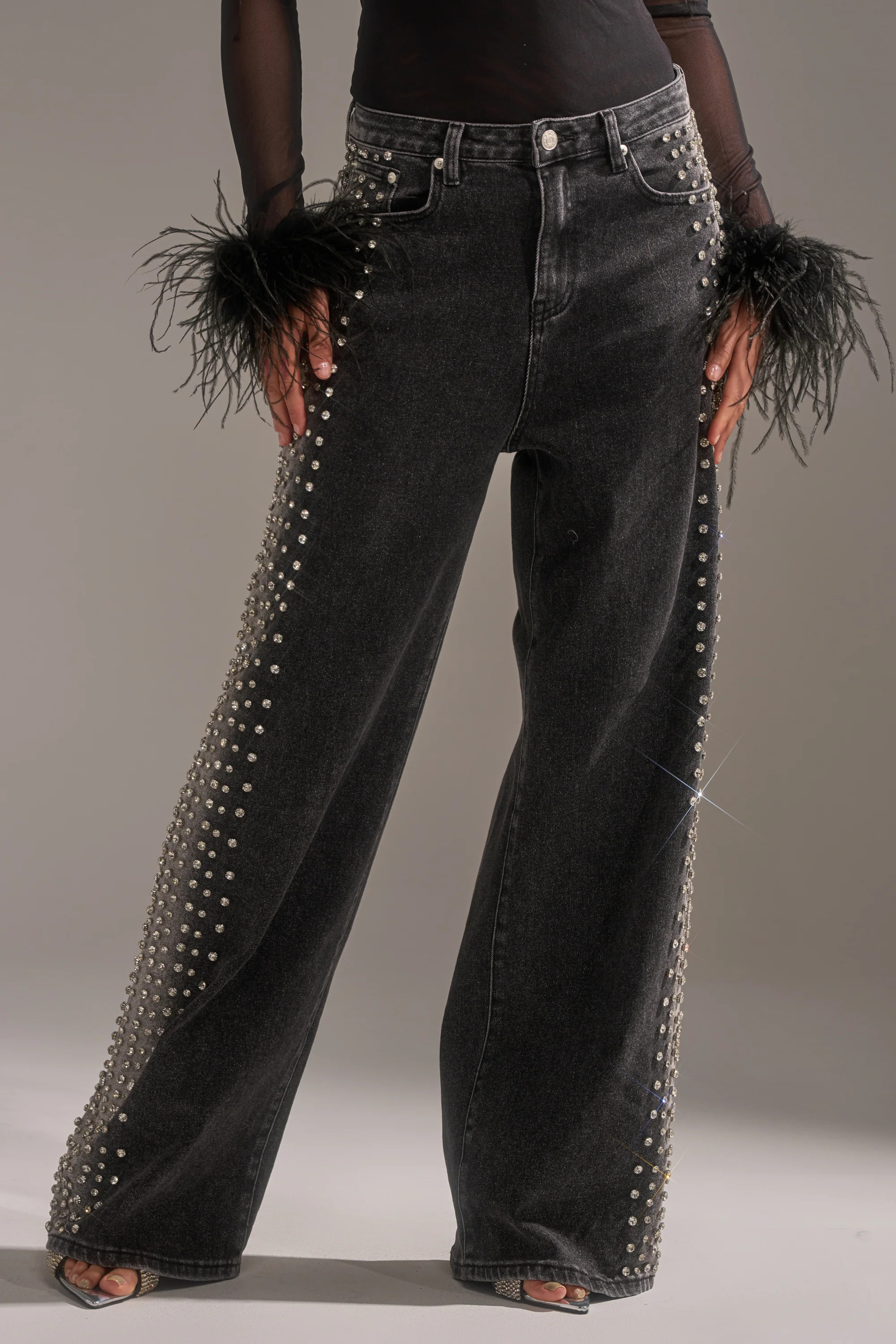 FREAKING FIRE EMBELLISHED DENIM | AKIRA