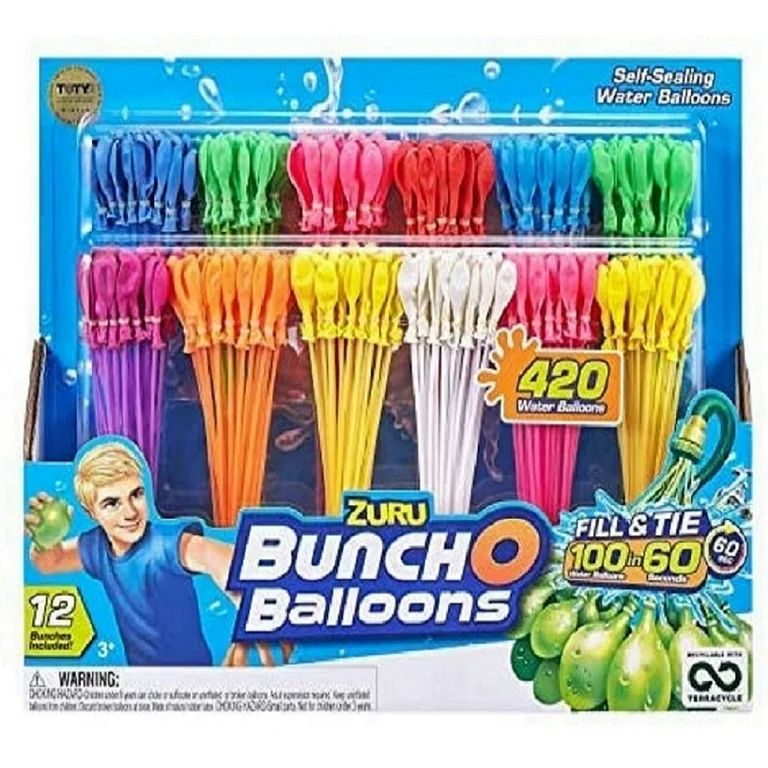 Bunch O Balloons - 420 Rapid-Fill Water Balloons (12 Pack), Multi-Colored | Walmart (US)