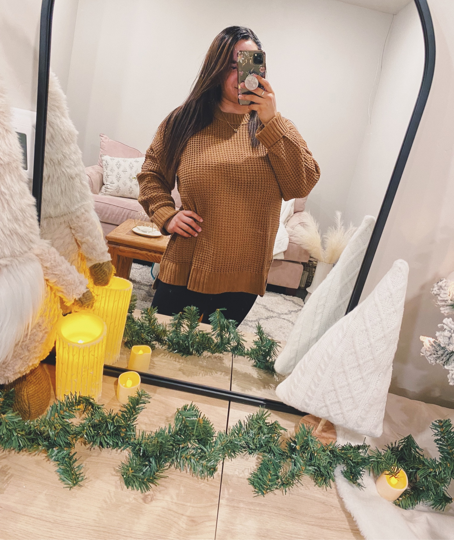 ✨Cozy + Casual winter outfit for work, dates, family gatherings. Love this color for the season. 

🤎Winter OOTD from My Closet!

[Sweaters under $30 holiday outfit, brown boots, orange waffle crew neck sweater nude beige brown black clean girl midsize under 20 neutral style]

#LTKSeasonal #LTKmidsize #LTKhome