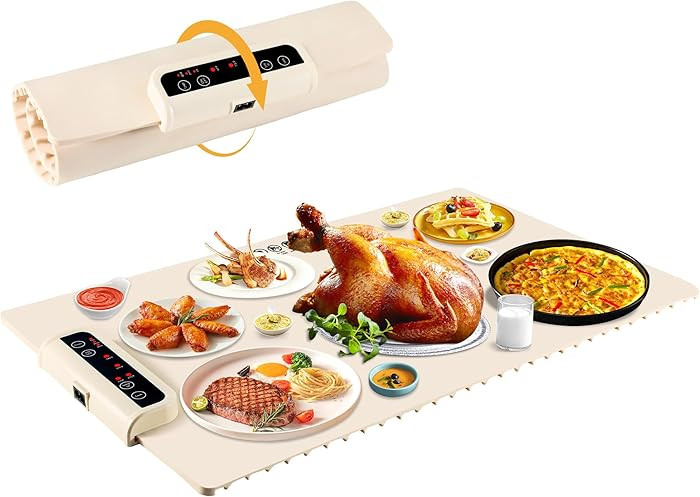 Food Warming Mat- Foldable Warming Mat for Food with Adjustable Temperature Control Time Moders L... | Amazon (US)