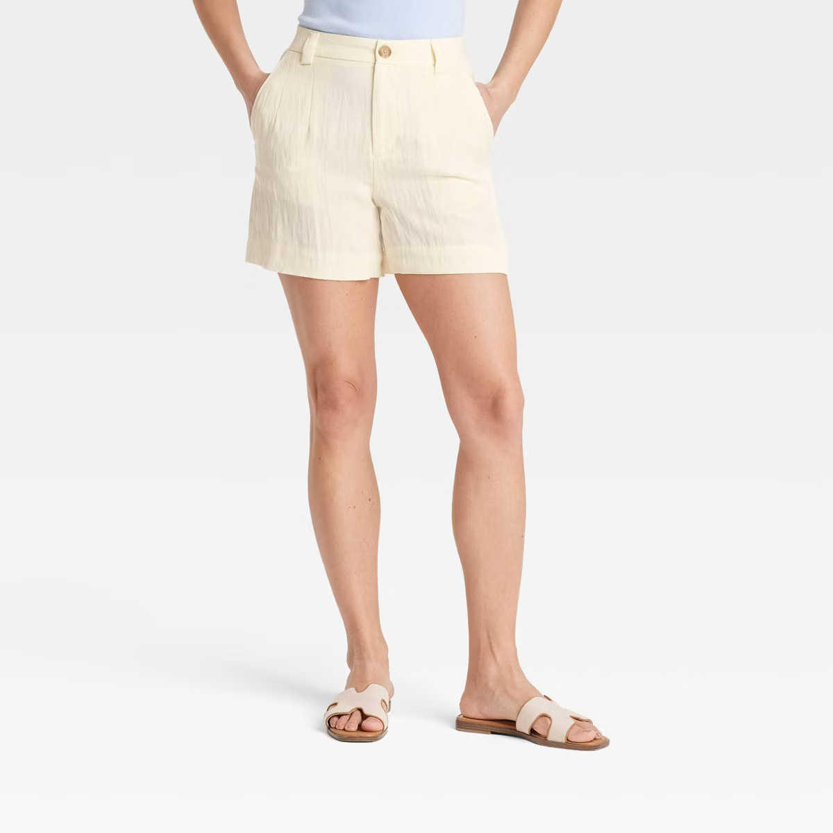 Women's High-Rise Flat-Front Chino Shorts - A New Day™ | Target