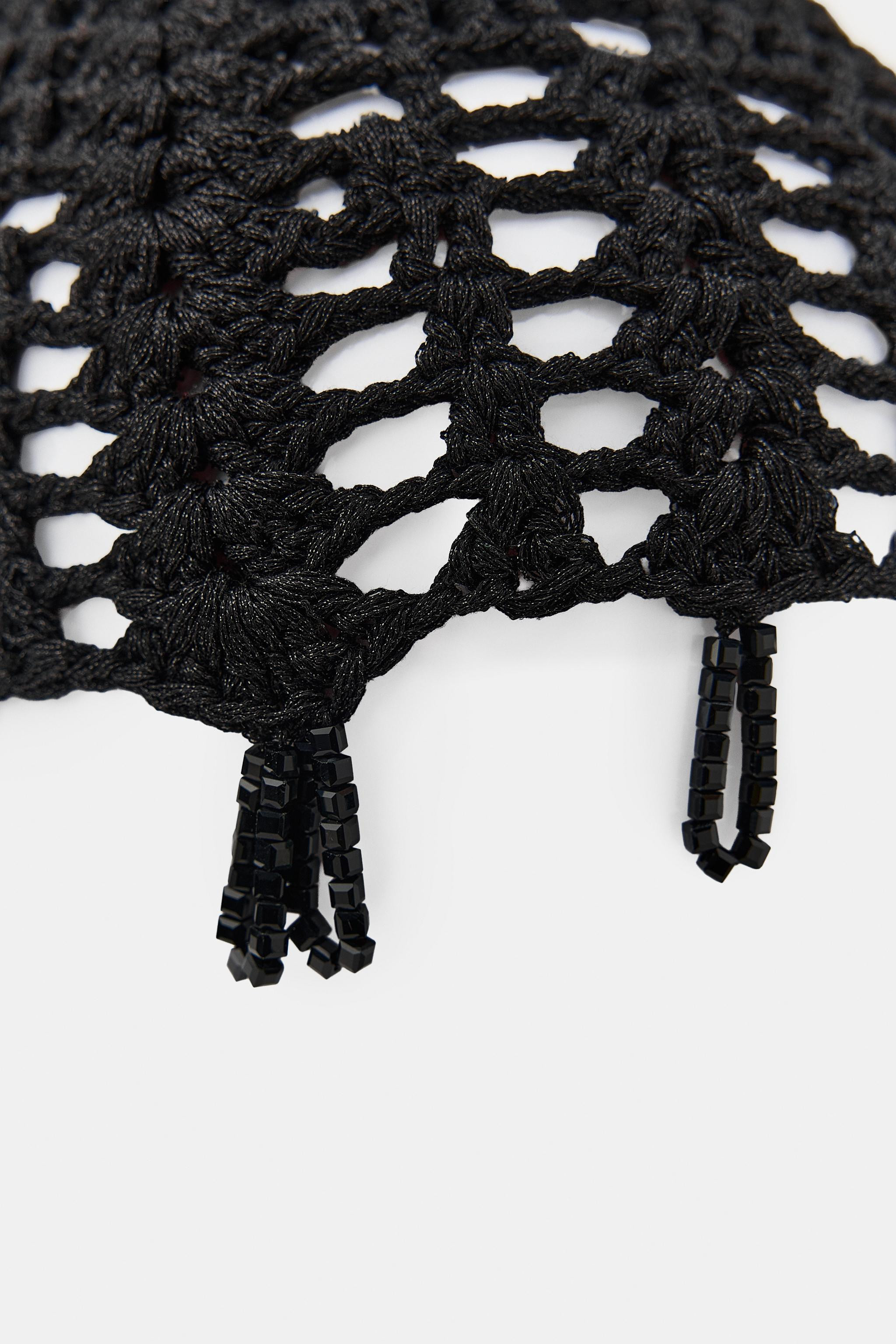 CROCHET SKULLCAP WITH BEADS | Zara US