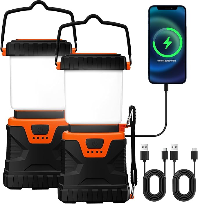 LED Camping Lantern Rechargeable,1000LM, Portable with 5 Ligth Modes, IP44 Waterproof 4400mAh Ten... | Amazon (US)