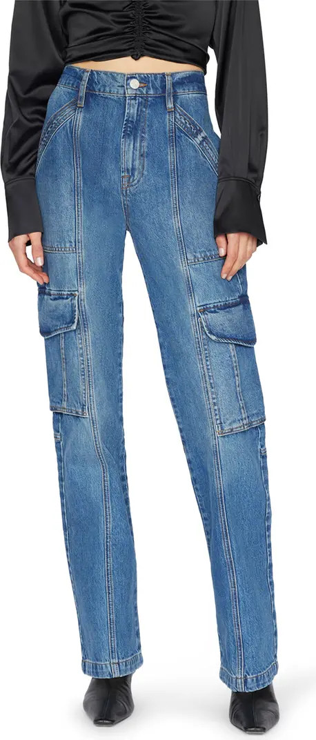 High Waist Utility Straight Leg Jeans | Nordstrom