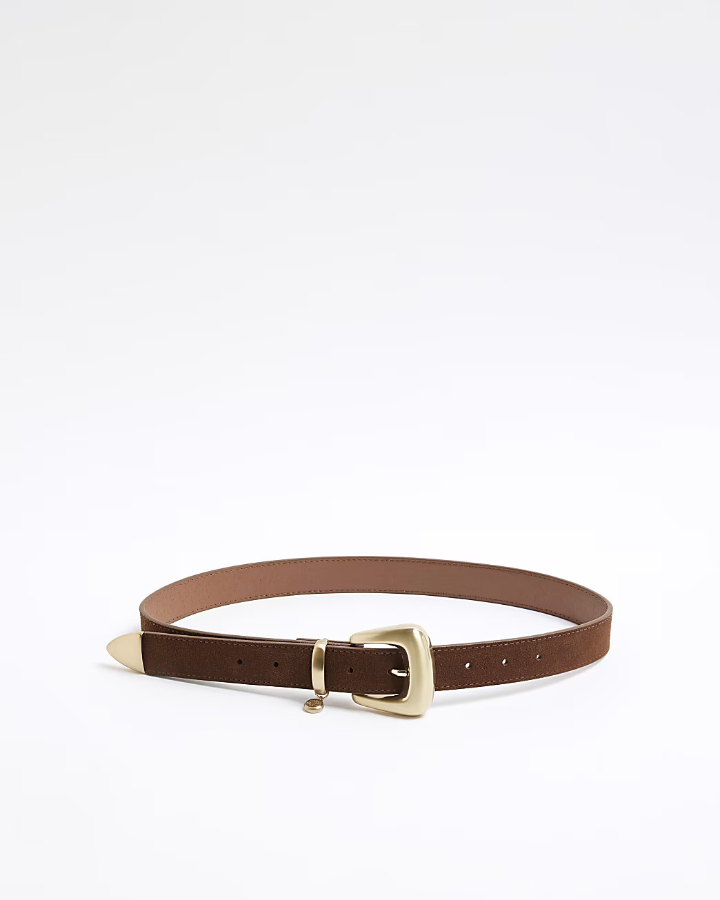 Brown Suede Buckle Belt | River Island UK & IE
