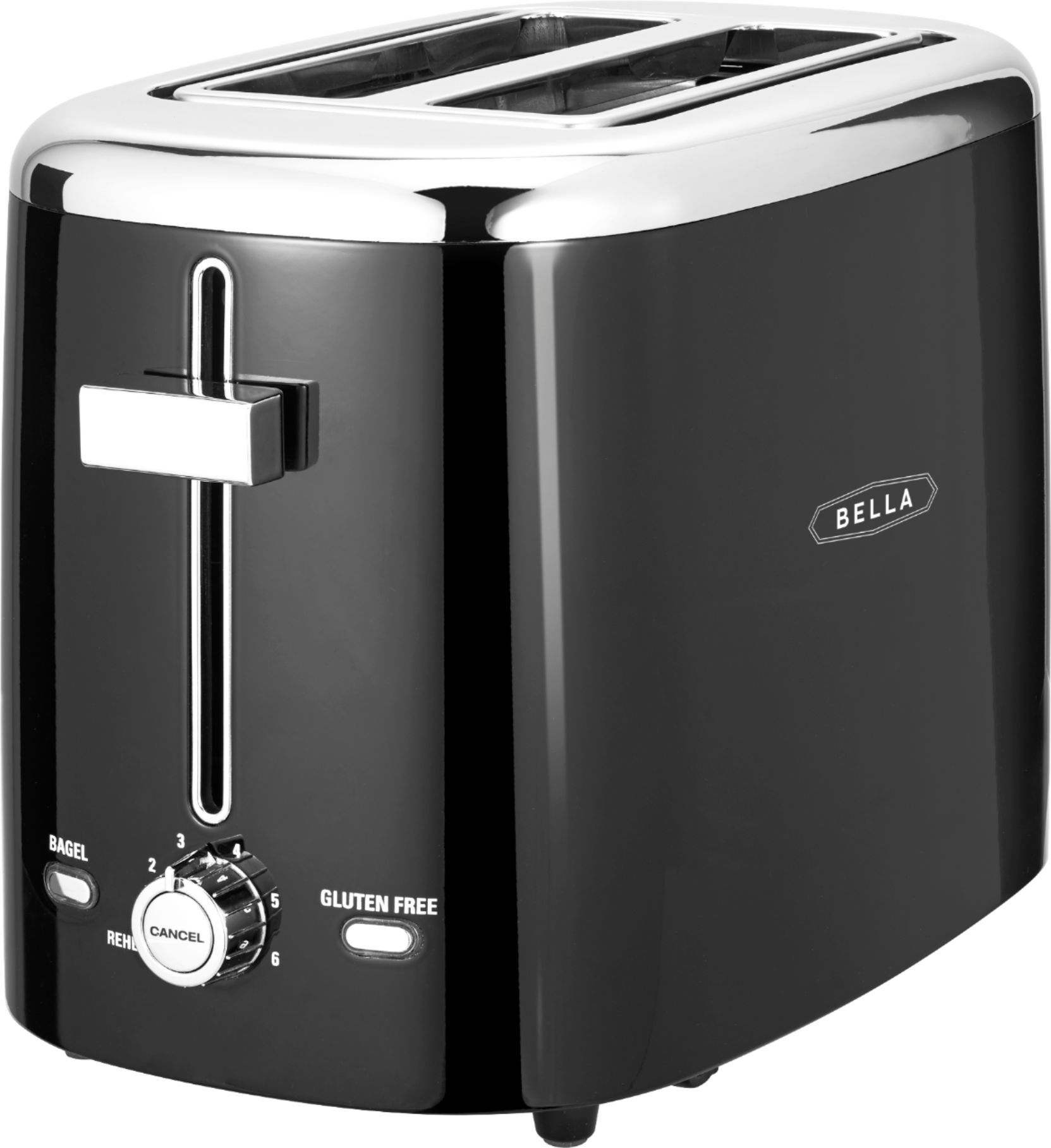 Bella 2-Slice Extra-Wide/Self-Centering-Slot Toaster Black With Stainless Steel Accents 14829 - B... | Best Buy U.S.