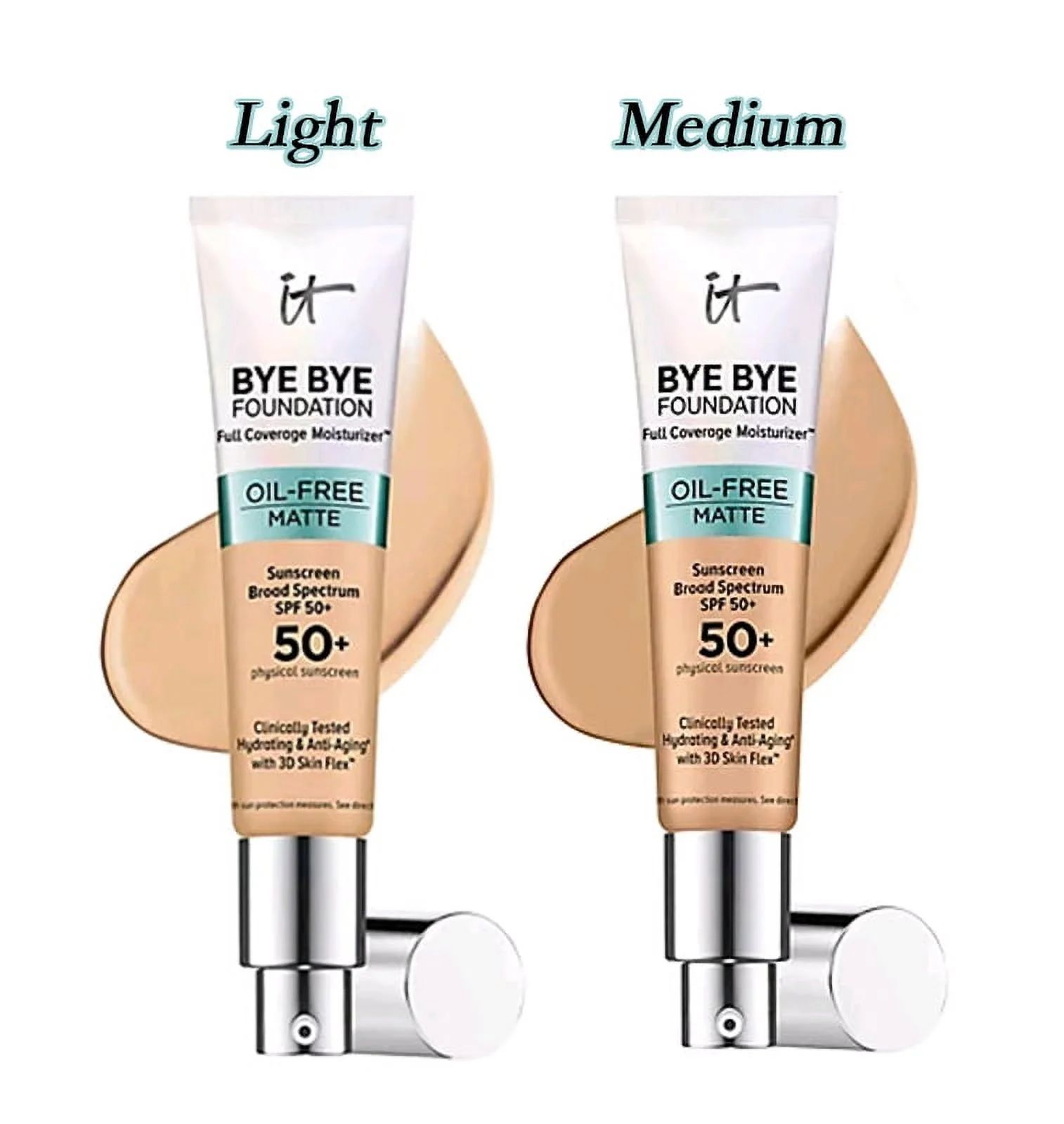 It Cosmetics Bye Bye Foundation Full Coverage Moisturizer - SPF50+ Light / Medium~ | Walmart (US)