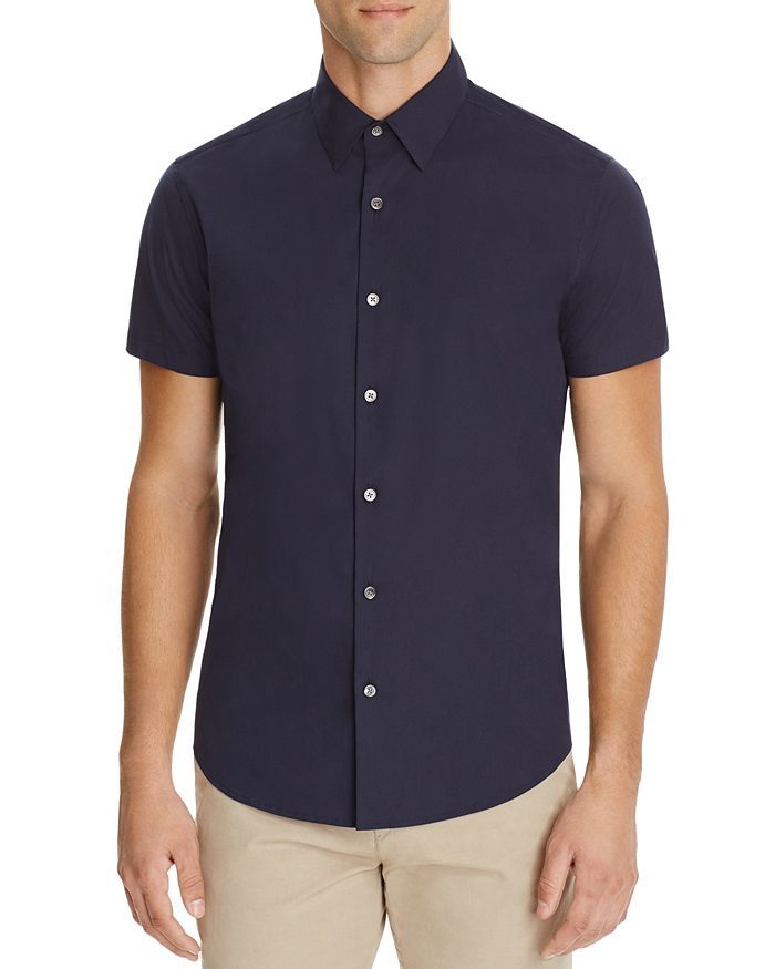 Theory Sylvain Wealth Short Sleeve Slim Fit Button-Down Shirt Back to Results -  Men - Bloomingda... | Bloomingdale's (US)