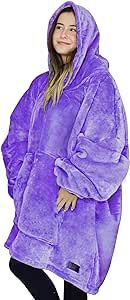 Tirrinia Purple Oversized Hoodie Blanket Sweatshirt Comfortable Sherpa Giant Wearable Blankets Gi... | Amazon (US)