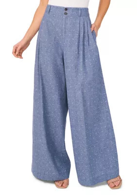 CeCe Women's Petite Pleated Wide Leg Pants | Belk
