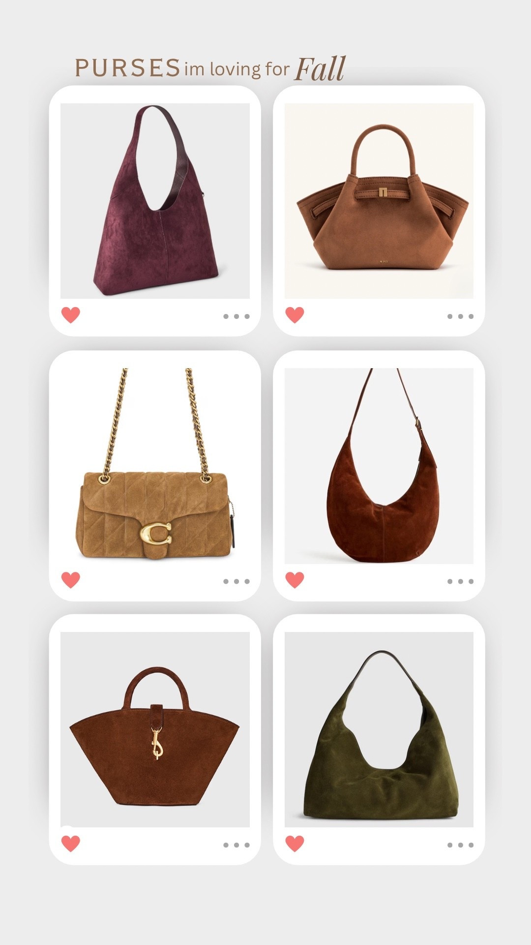 Purses im loving for Fall 👜

Madewell, coach, target, Tory Burch, suede bag, bag, purse, fall style, Nordstrom rack, velvet purse, Bag, tote, straw bag, loft, mark and graham, fossil, marks and Spencer, target, mango, beach, Shoes, coach, sandals, target, Tory Burch, revolve, Steve Madden, Amazon, target, a new day, dolce vita, Nordstrom rack, sport sandal, heels, coach, mules, slingbacks, Sam Edelman, travel, summer, beach, Chinese laundry, Nine West, kohls, pink shoes, floral heels, Vince camuto, journee, rack room, Dillards, Nordstrom rack, DSW, Macys, tuckernuck, Nine West, j.crew, coach, Chinese laundry, dolce vita, journee, Bag, purse, coach, bow, shoulder bag, accessories, coachtopia, love, new arrival, best seller, must have, most wanted, designer, loeffler Randall, dsw, musinsa, Amazon, dupe, radley London, affordable, under 300, under 200, under 100, sale, gift idea, gift guide, spring style, summer fashion, shoes, classy, sweet Caroline collection

#LTKfindsunder100 #LTKitbag #LTKGiftGuide 

#LTKxMadewell #LTKItBag #LTKFindsUnder100