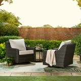 Better Homes & Gardens River Oaks Outdoor Swivel Gliders with Patio Covers, Set of 2, Dark Brown | Walmart (US)