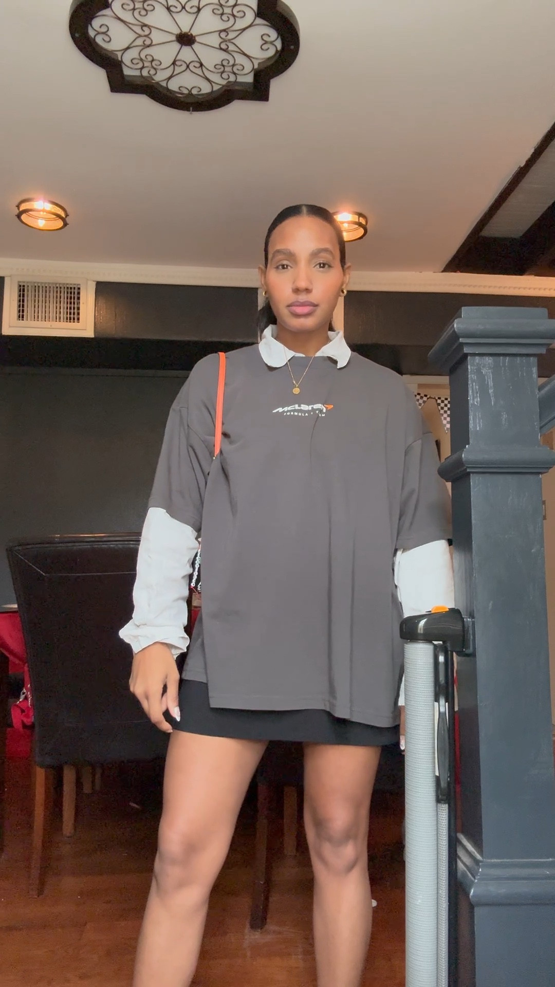 Team Papaya (McLaren) I am OBSESSED with this #AE F1 collab. This shirt is probably one of the softest tees I own. 

Sizing:
I am 5’2 and 110 lbs. 
Lando Norris Champgne Tee: XL 
Black mini skirt: Medium 


#formula1outfit 

#LTKSeasonal #LTKStyleTip #LTKPetite