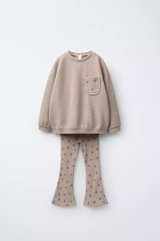 SOFT TOUCH FLARE T-SHIRT AND LEGGINGS SET | Zara US