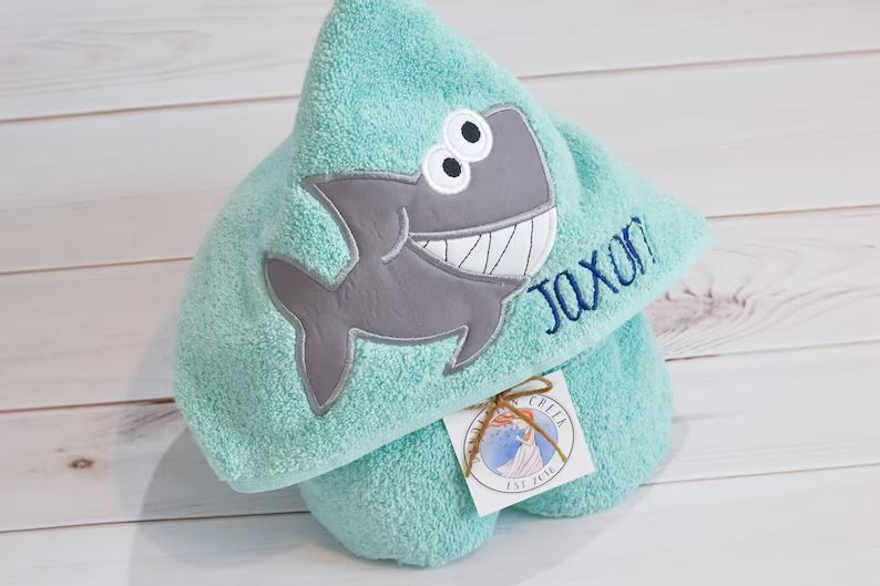 Hooded Towel - Shark Towel - Personalized Towels For Kids - Kids Beach Towel - Kids Bath Towel - ... | Etsy (US)