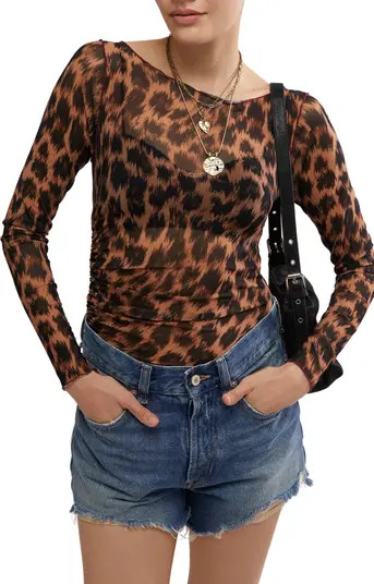 Free People Something Extra Animal Print Semisheer Mesh Tunic | Nordstrom | Nordstrom