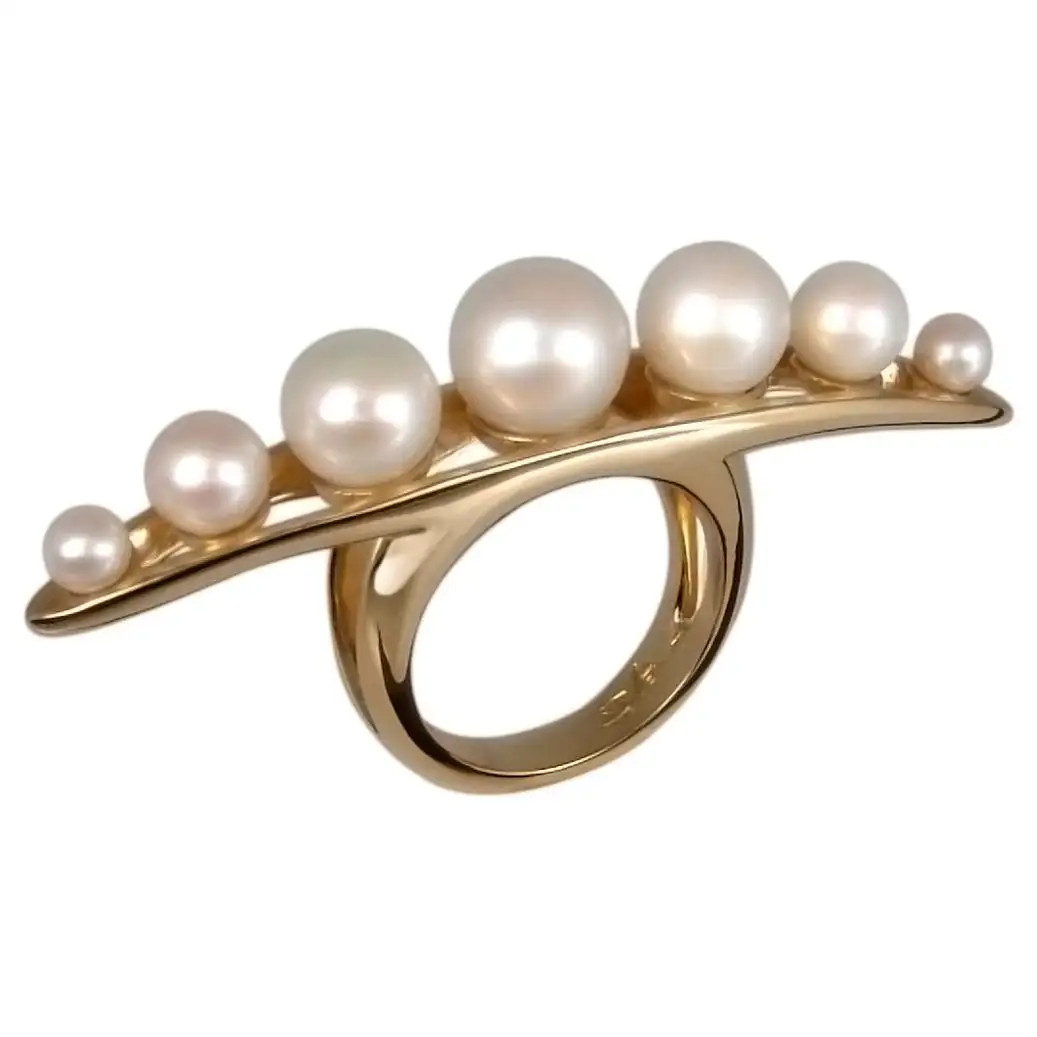 Betony Vernon "String of Pearls Massage Ring" Ring 18 Karat Gold in Stock | 1stDibs