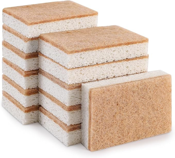 Natural Sponges for Dishes 12 Pack - Biodegradable Sponges Kitchen Compostable Cellulose Eco Frie... | Amazon (US)