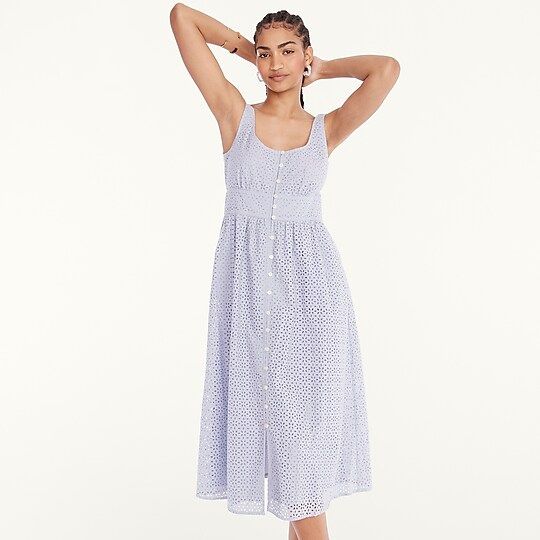 Button-front eyelet dress | J.Crew US