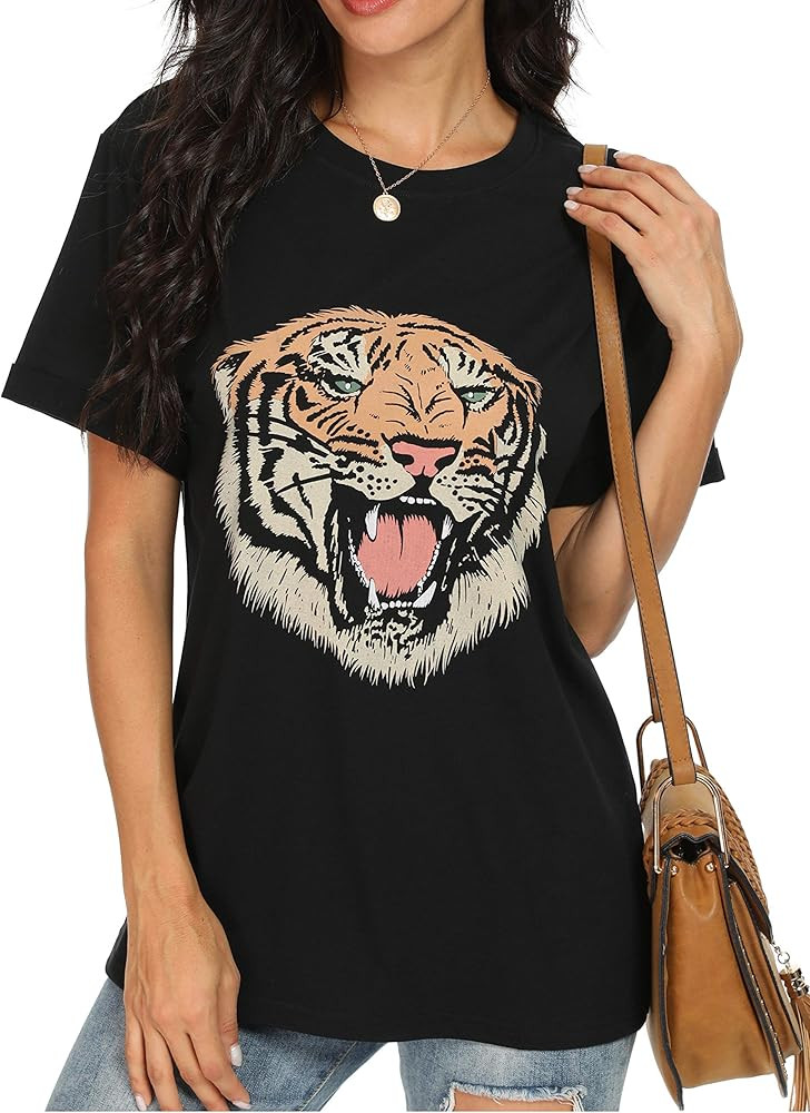 Women Casual Summer Funny Short Sleeve Round Neck Beach Basic Shirts Graphic Tee Boutique Tops | Amazon (US)