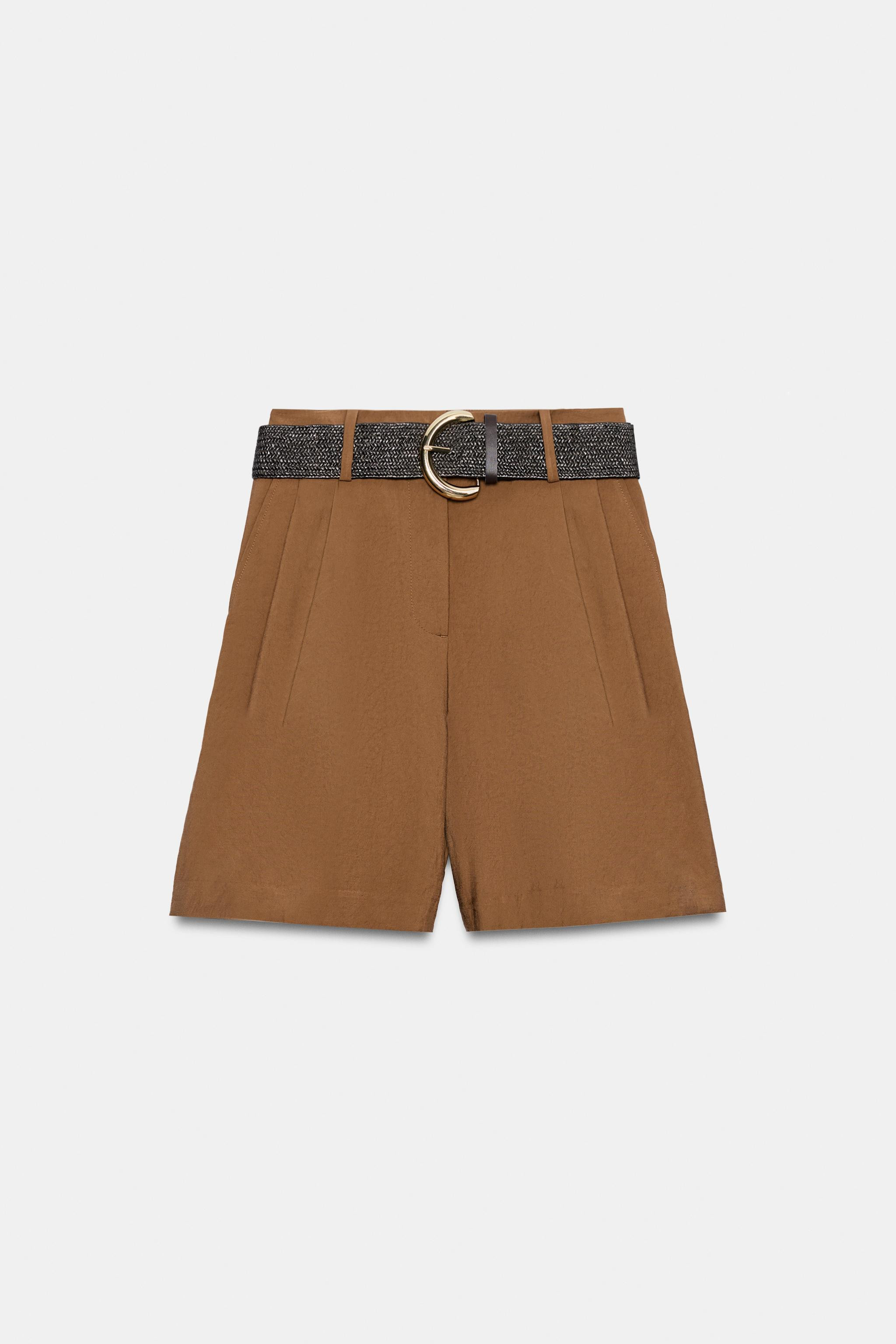 BELTED DARTED BERMUDA SHORTS | Zara UK
