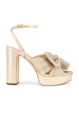 Loeffler Randall Natalia Pleated Platform Sandal in Platinum from Revolve.com | Revolve Clothing (Global)