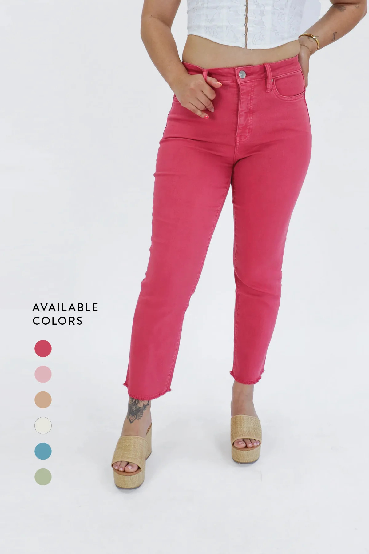 Tummy Control Ankle Crop Slim Straight by RFM | Alexander Jane Boutique