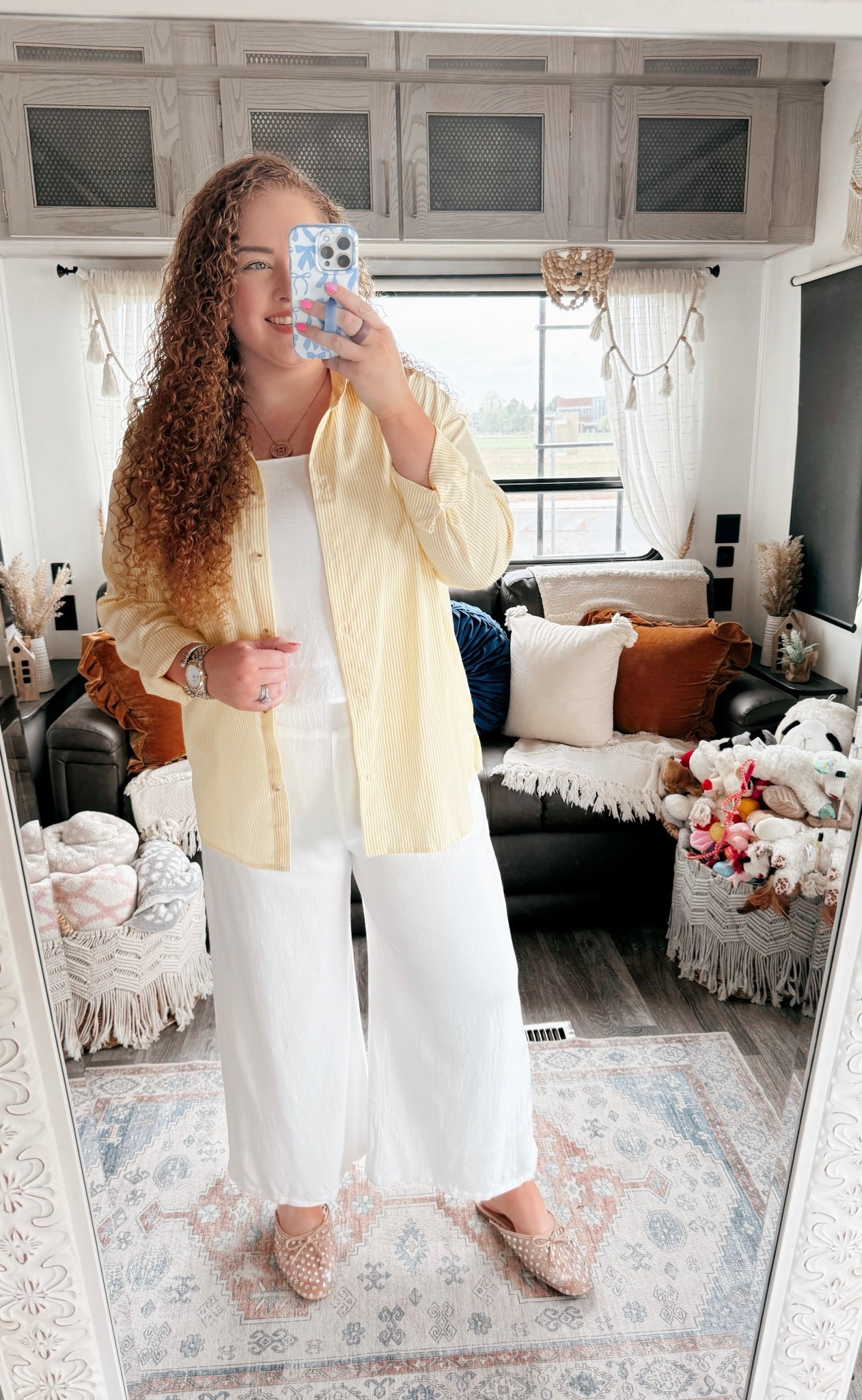This set is so chic🤍Two pieces, one perfect vibe. ✨two piece set | amazon two piece set | white two piece set | chic two piece set | Amazon white pants set | spring two piece set | summer two piece set | mules | rhinestone mules | casual outfit | Casual outfit inspo | amazon casual outfit | Amazon finds | Amazon fashion | amazon outfit | Amazon look | spring outfit | amazon spring outfit | spring fashion | amazon spring fashion | button down | yellow button down | Amazon yellow button down | yellow striped button down | Amazon yellow striped button down | butter yellow | butter yellow outfit | butter yellow trend 

#LTKSaleAlert #LTKMidsize #LTKSummerEdit