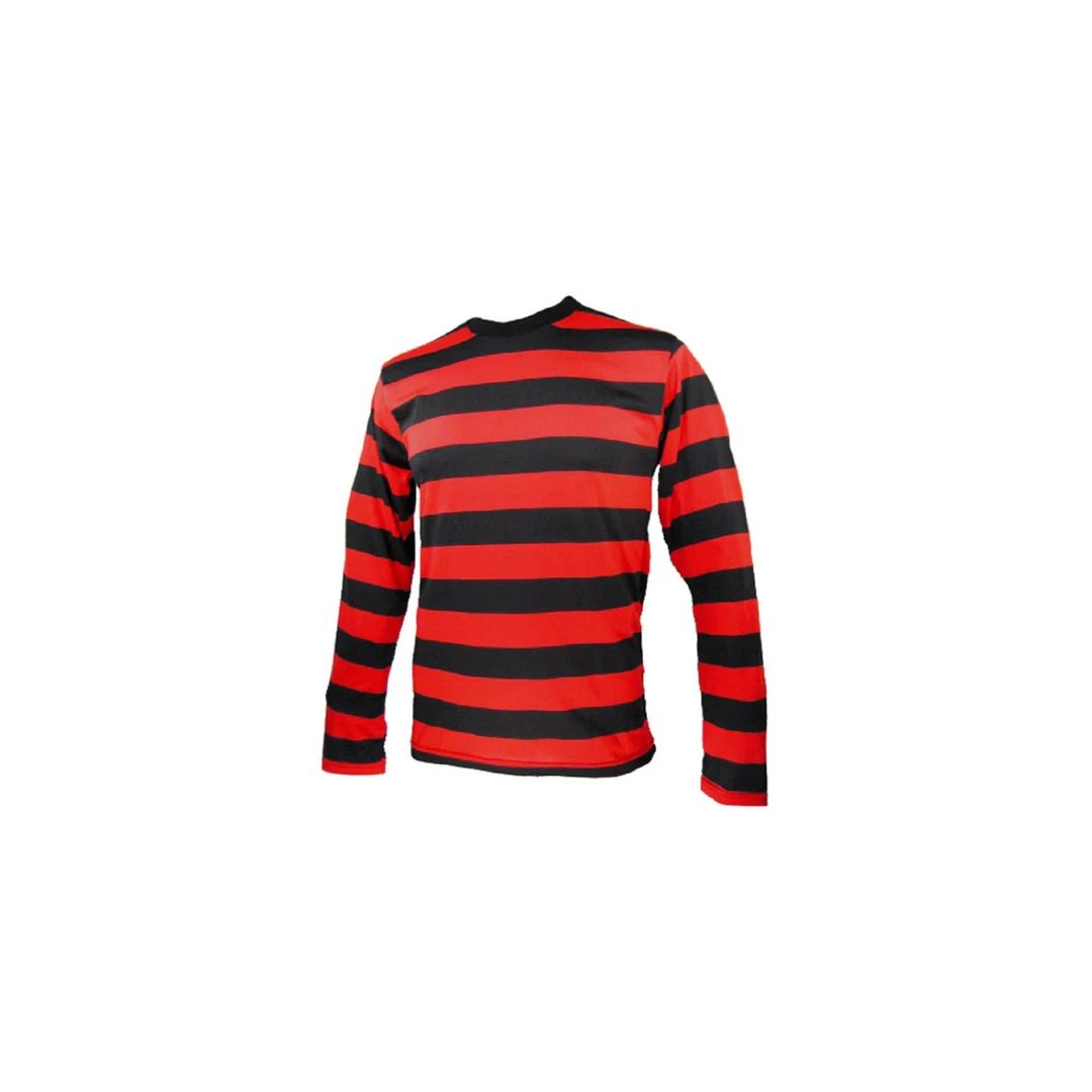 Men's Long Sleeve Black & Red Striped Shirt | Etsy (CAD)