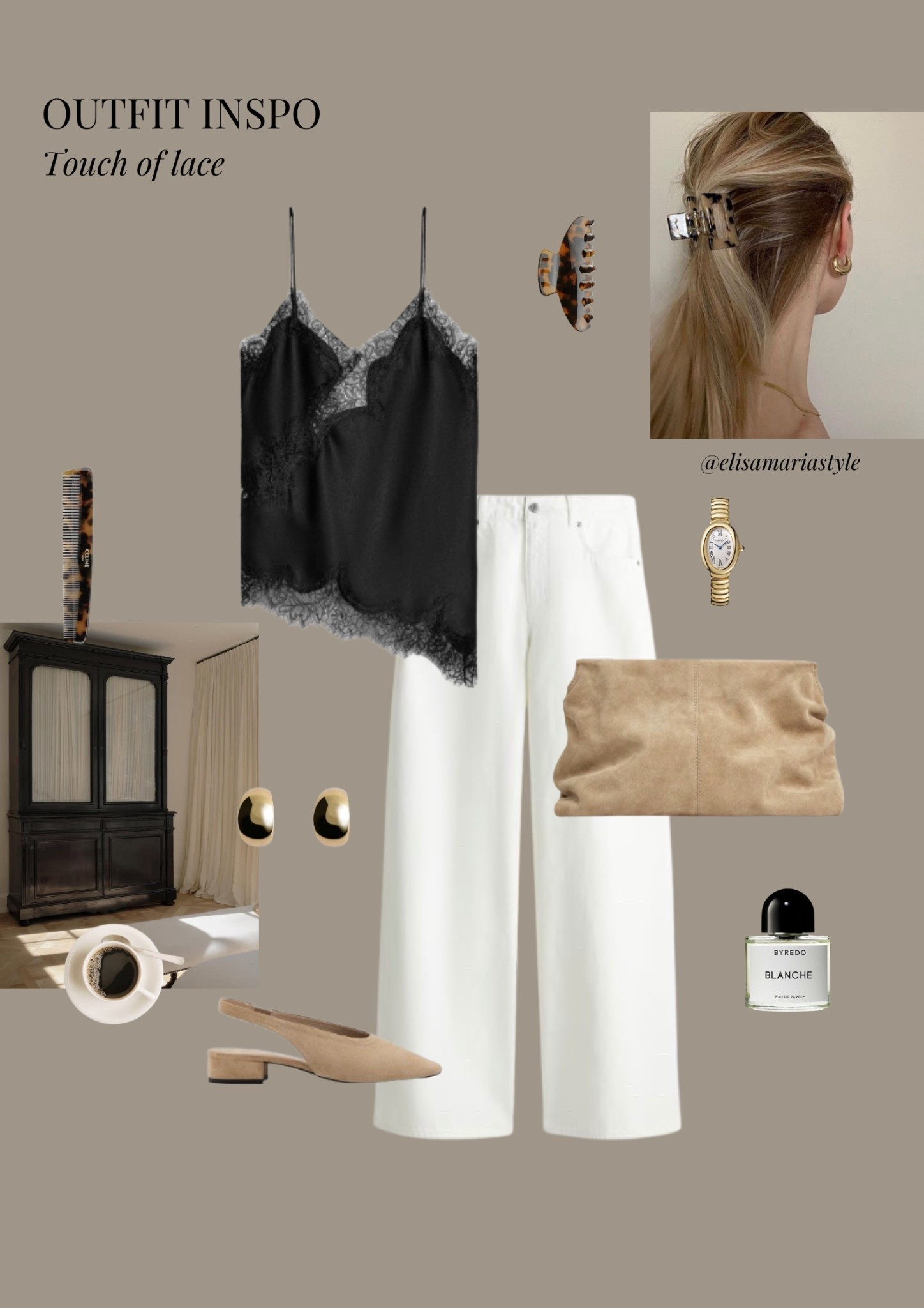 Lace top, white jeans and suede slingback heels, suede bag outfit idea 🤍

#LTKstyletip #LTKbag #LTKshoes