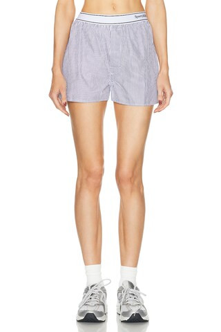 Sporty & Rich Serif Logo Boxer Short in Blue | FWRD 