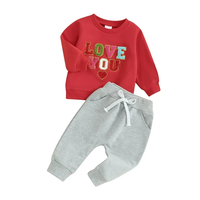 Luethbiezx Stylish Sweatshirts and Long Pants for Toddler Boys on Valentine's Day - Walmart.com | Walmart (US)