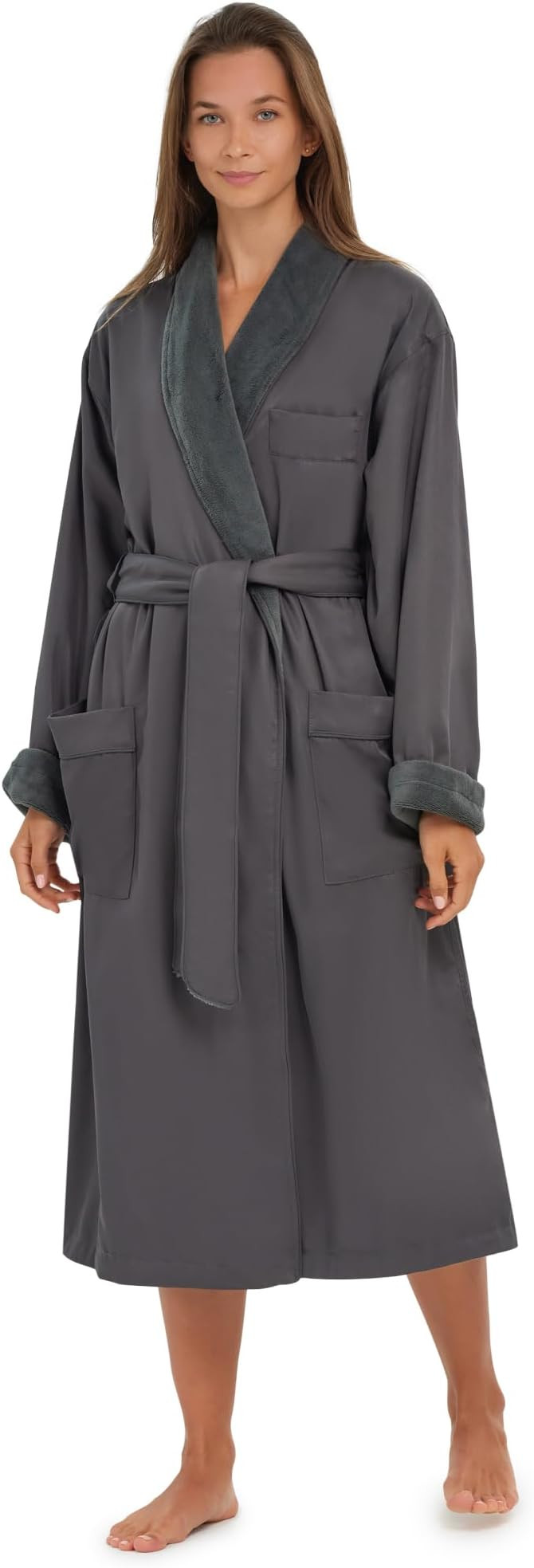 MONARCH Unisex Plush Lined Microfiber Bath Robe - Soft Shell with Polyester Lining, Resort-Grade ... | Amazon (US)