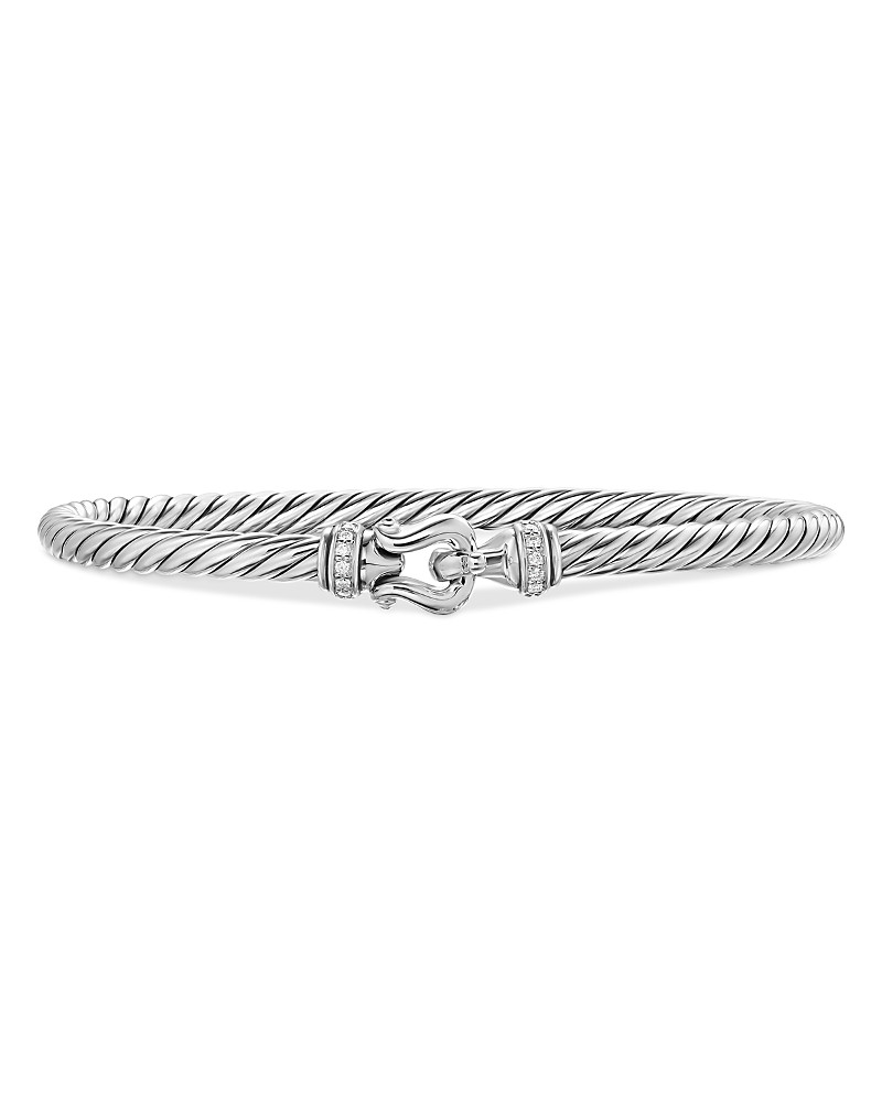 Cable Flex Buckle Bracelet in Sterling Silver with Diamonds, 4mm | Bloomingdale's (US)