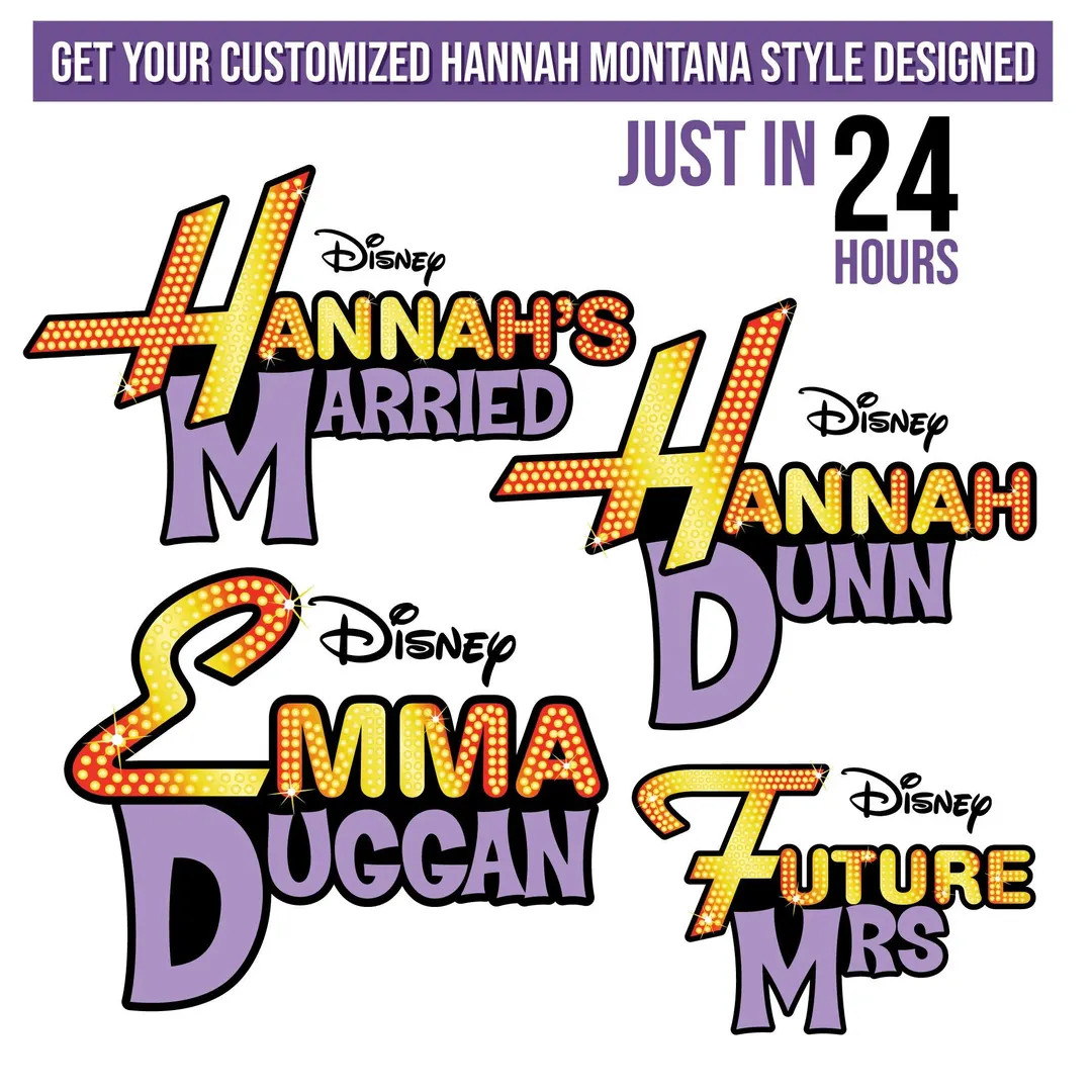 Hannah Montana Custom Name Design, Hannah Montana Png, Hannah Montana Logo Tshirt High Quality PN... | Etsy (US)