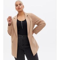 Women's Plus Size Camel Oversized Blazer Curves New Look | New Look (UK)