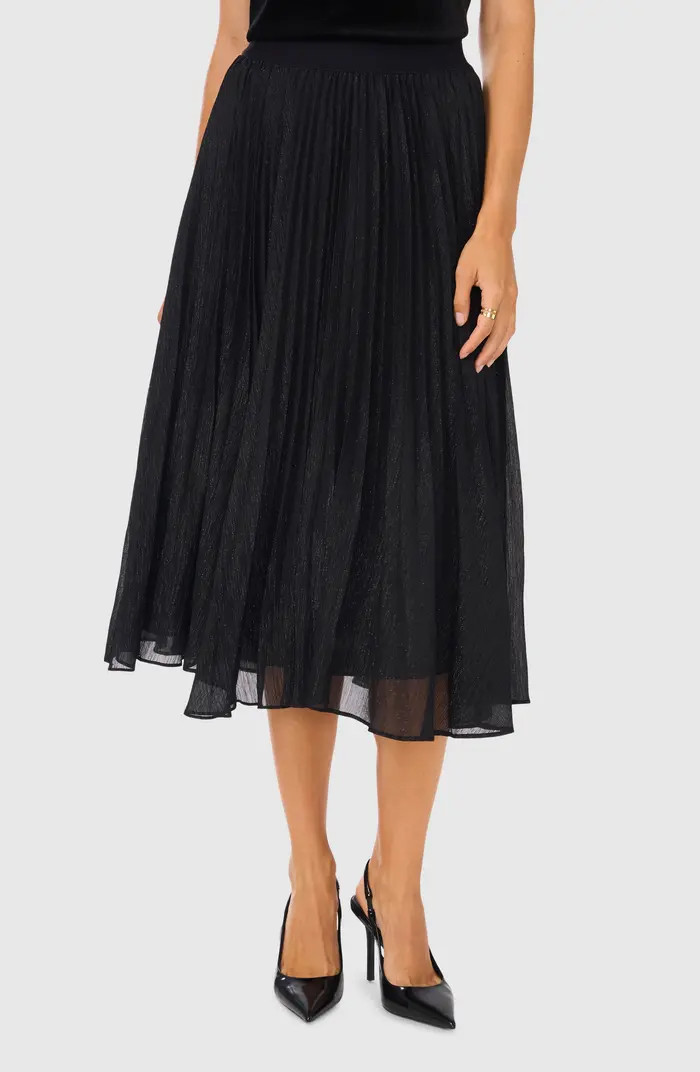 Halogen® Metallic Sparkle Release Pleat Midi Skirt | Nordstrom | Nordstrom