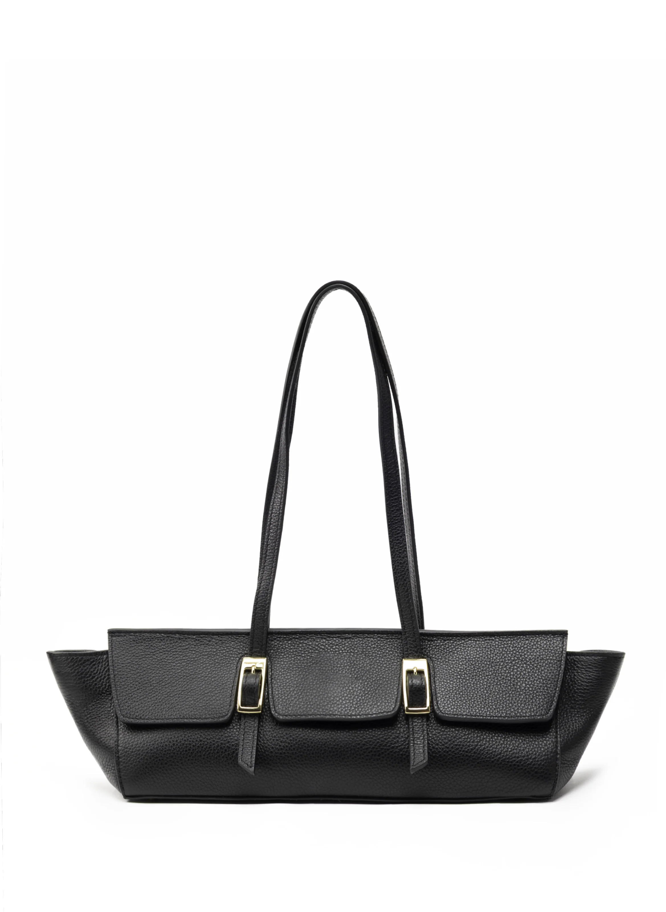 Le Bateau Pebbled Leather Black - French Bags for Women - Elleme | Elleme