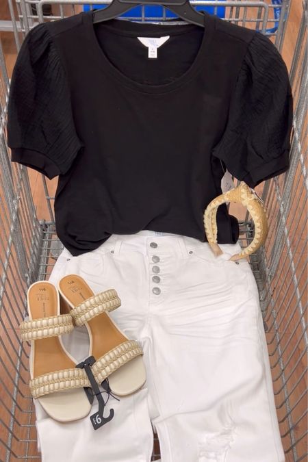Walmart outfit idea with puff sleeve top (tts small) and white jeans (tts 6), this week’s bestsellers! 

#LTKfindsunder100 #LTKfindsunder50 #LTKstyletip