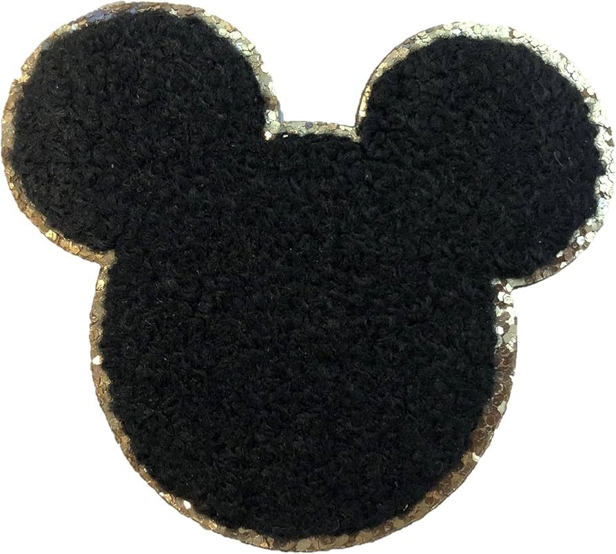 ZOOX Mickey & Friends Sticker Patches 3M Adhesive, Classic Chennilee w/Gold Glitters (Mickey Blac... | Amazon (US)