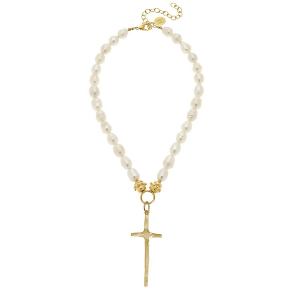 Tall Cross Pearl Necklace | Susan Shaw
