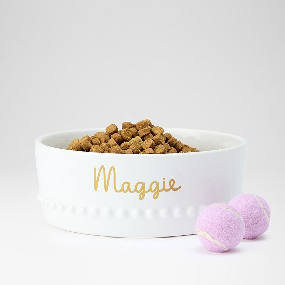 Beaded Ceramic Pet Bowl | Mark and Graham