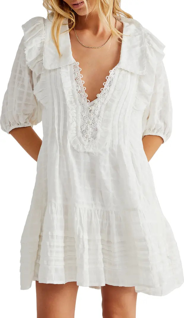 Free People Elora Tonal Windowpane Check Minidress | Nordstrom | Nordstrom