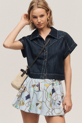 Kiki Printed Pleated Skort by Maeve | Anthropologie (US)