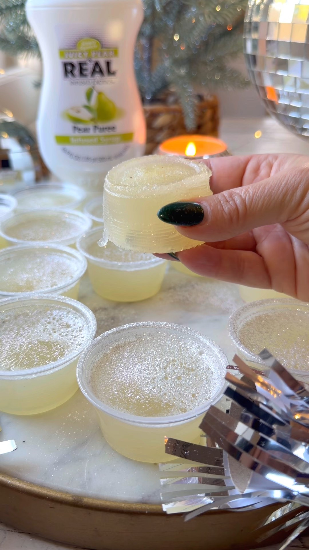 Pear & Prosecco Jello Shots for New Year’s Eve 🪩🥂 

#LTKSeasonal #LTKfoodie #LTKHoliday