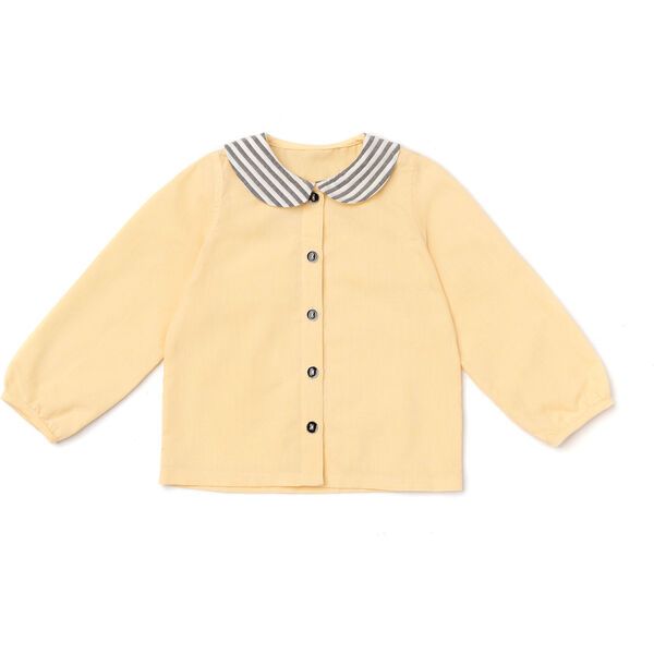 Peter Pan Collar Shirt, Yellow Stripe | Maisonette