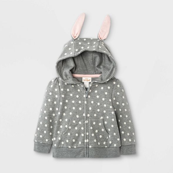 Baby Girls' Bunny Zip-Up Hoodie - Cat & Jack™ Gray | Target
